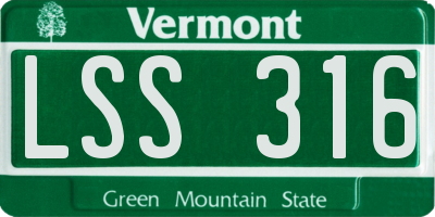 VT license plate LSS316