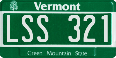 VT license plate LSS321