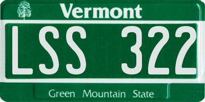 VT license plate LSS322