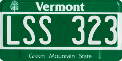 VT license plate LSS323