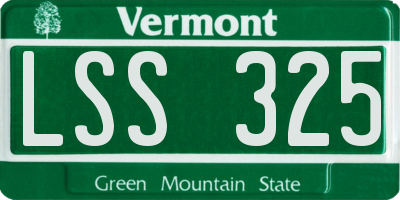VT license plate LSS325