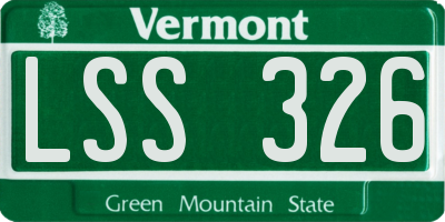 VT license plate LSS326