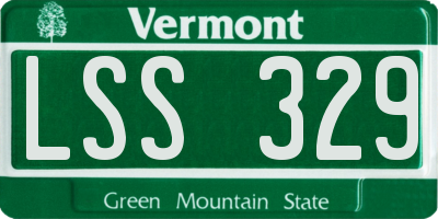 VT license plate LSS329