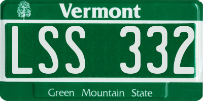 VT license plate LSS332