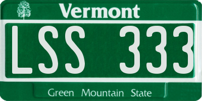VT license plate LSS333