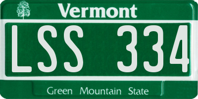 VT license plate LSS334