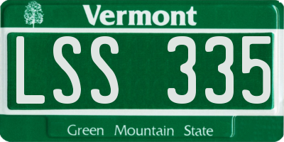 VT license plate LSS335