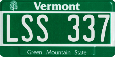 VT license plate LSS337