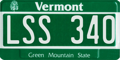 VT license plate LSS340