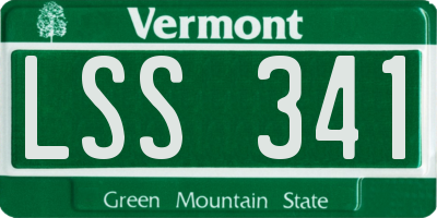 VT license plate LSS341
