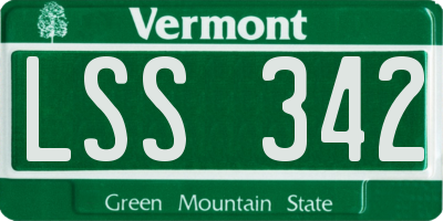 VT license plate LSS342