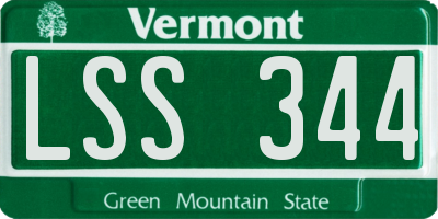 VT license plate LSS344