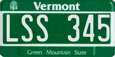 VT license plate LSS345