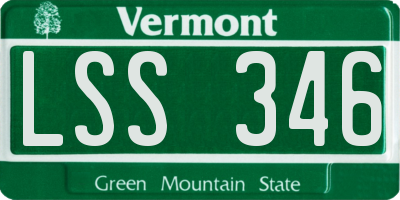 VT license plate LSS346