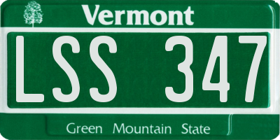 VT license plate LSS347