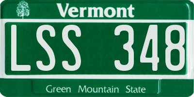 VT license plate LSS348