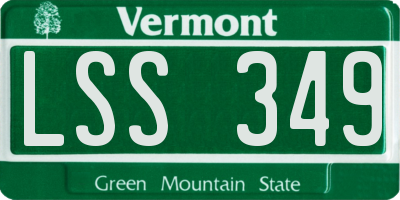 VT license plate LSS349