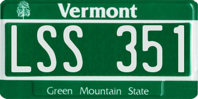 VT license plate LSS351