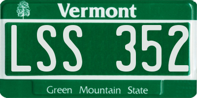 VT license plate LSS352
