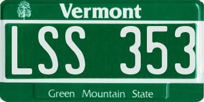 VT license plate LSS353