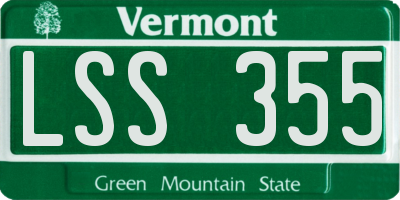VT license plate LSS355
