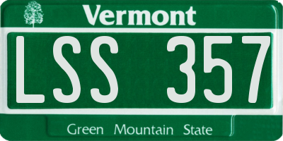 VT license plate LSS357