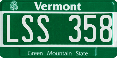 VT license plate LSS358