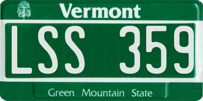 VT license plate LSS359