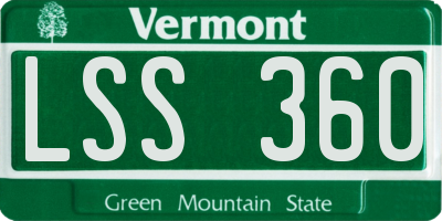 VT license plate LSS360