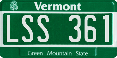 VT license plate LSS361