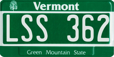 VT license plate LSS362
