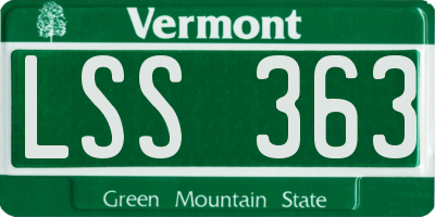 VT license plate LSS363