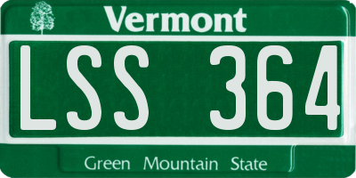 VT license plate LSS364