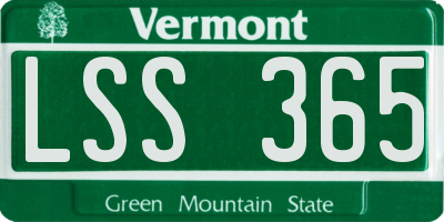 VT license plate LSS365