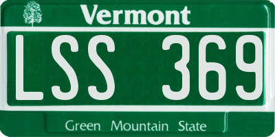 VT license plate LSS369