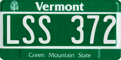 VT license plate LSS372