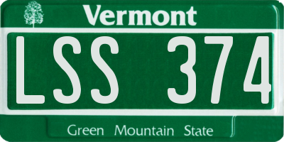 VT license plate LSS374
