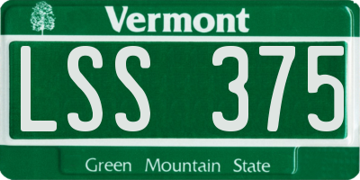 VT license plate LSS375