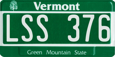VT license plate LSS376