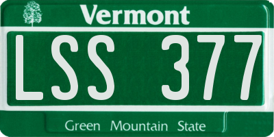 VT license plate LSS377