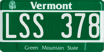 VT license plate LSS378