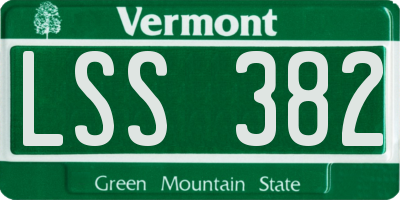 VT license plate LSS382