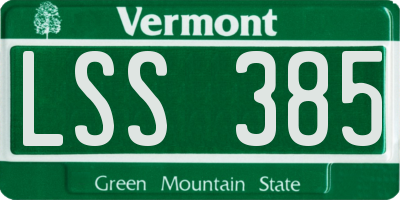 VT license plate LSS385