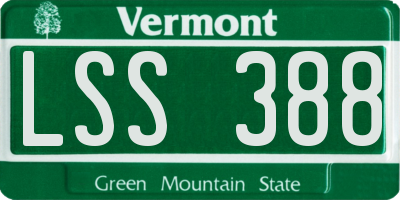 VT license plate LSS388