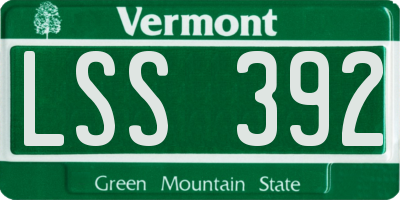 VT license plate LSS392