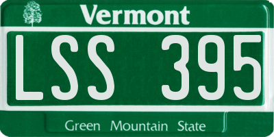 VT license plate LSS395