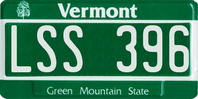 VT license plate LSS396