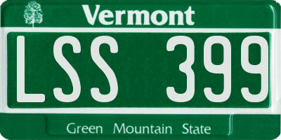VT license plate LSS399