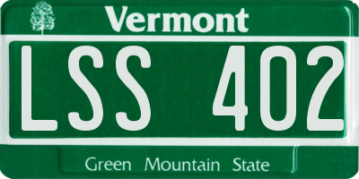 VT license plate LSS402