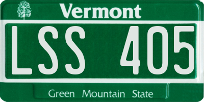 VT license plate LSS405
